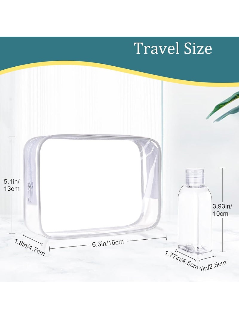 4 Pack 100ml Clear Travel Bottles Kit with Bag for Toiletries, Travel Size Portable Refillable Containers Leak Proof Travel Accessories Essentials Set for Shampoo Conditioner Lotion - Image 3